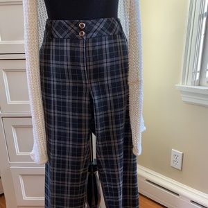 Plaid Tailored Ankle Pants